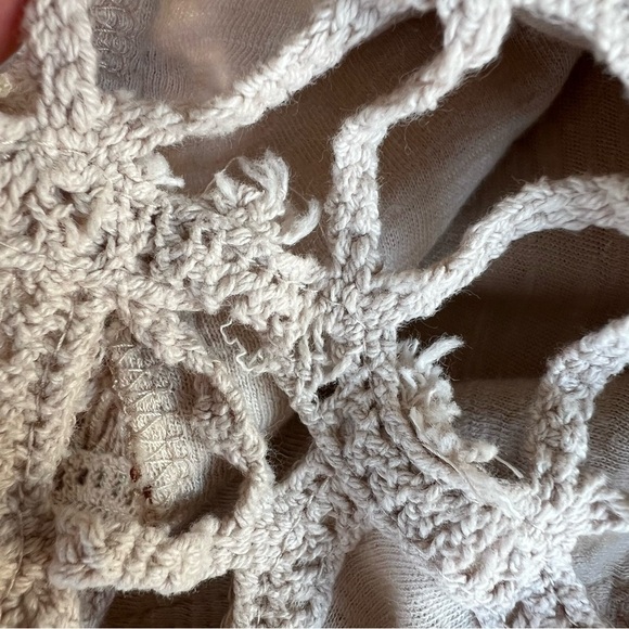 Free People Much Love Tunic Salt Boho Embroidered Blouson Sleeves Open Back NWT - Picture 13 of 13